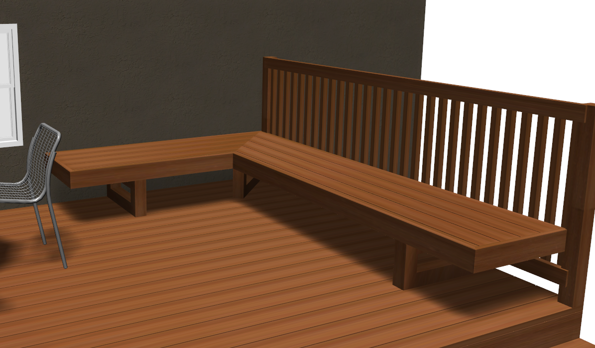 Deck Benches with Backs