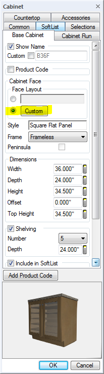 Custom Face Layout