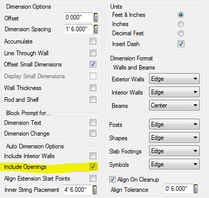 Exclude Openings from Auto Dimension