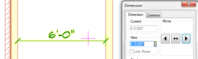 Dimension Edit Highlight Direction