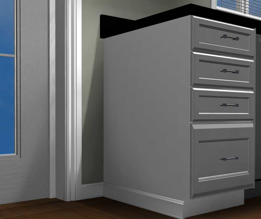 Baseboard on a Cabinet