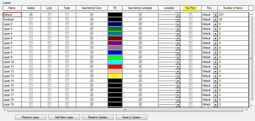 Layer No Print option