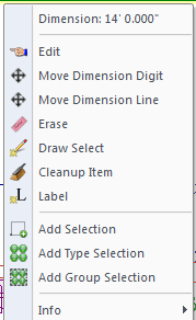 Right Click Near a Dimension Number