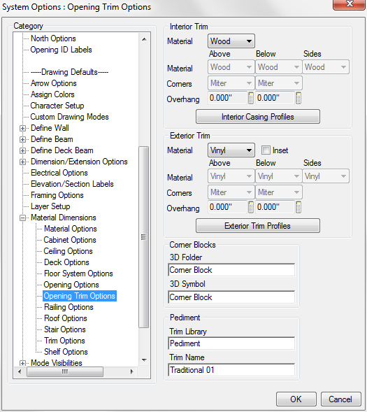 Trim Profile Options