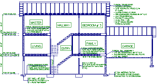 Cross Section with Room Names